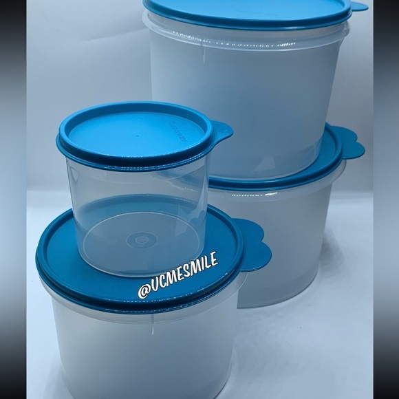 Tupperware Sheer Stacking Nesting Canister Storage Containers (4) Canisters set - Picture 6 of 6